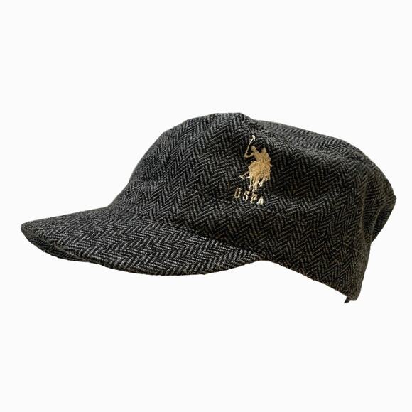Women Polo Hat Men Authentic Goods U.S. Assn. Gray Tweed Breton Superior Quality - Picture 1 of 9